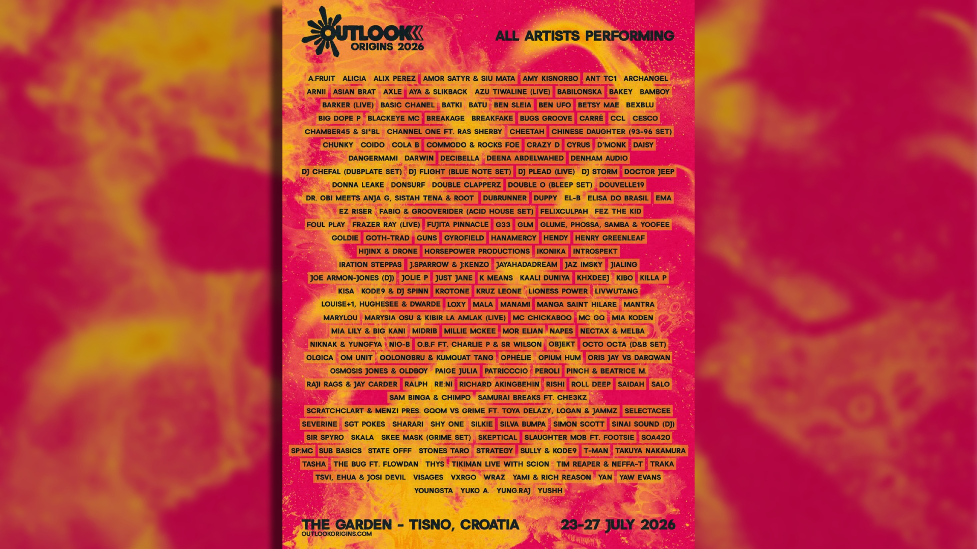 outlook origins festival lineup poster