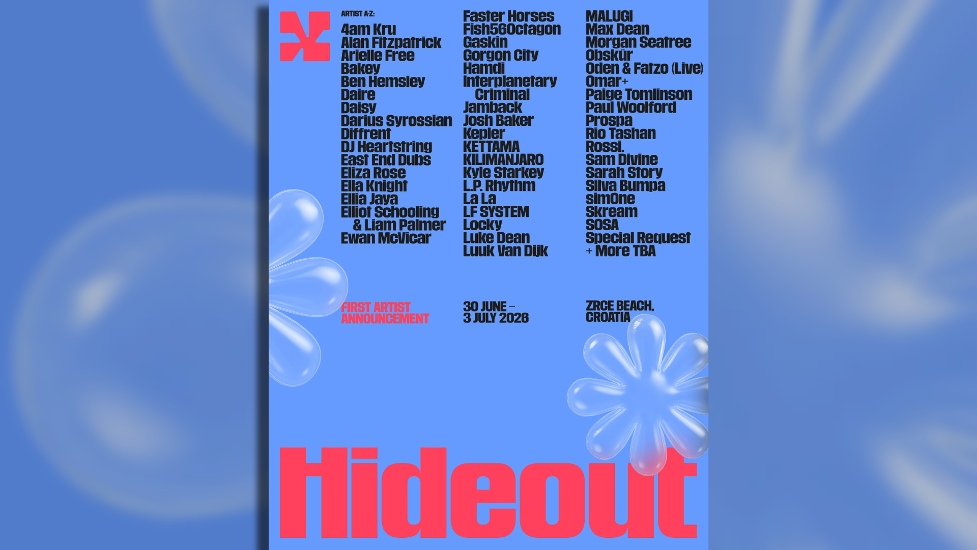 hideout festival 2026 lineup poster