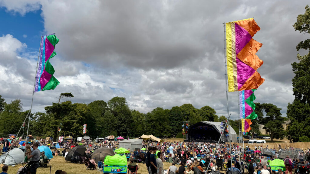 Festival-goers gather in grounds around main stage at Deer Shed 2026
