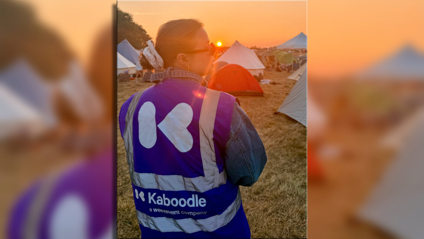 Kaboodle staff on site at sunset