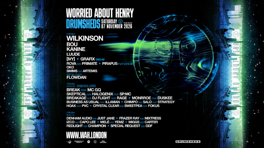 Lineup for Worried about Henry at Drumsheds London on 7th November 2026 - headlined by Wilkinson
