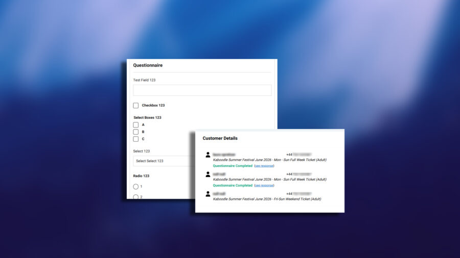 Image showing Booking Questionnaires in action