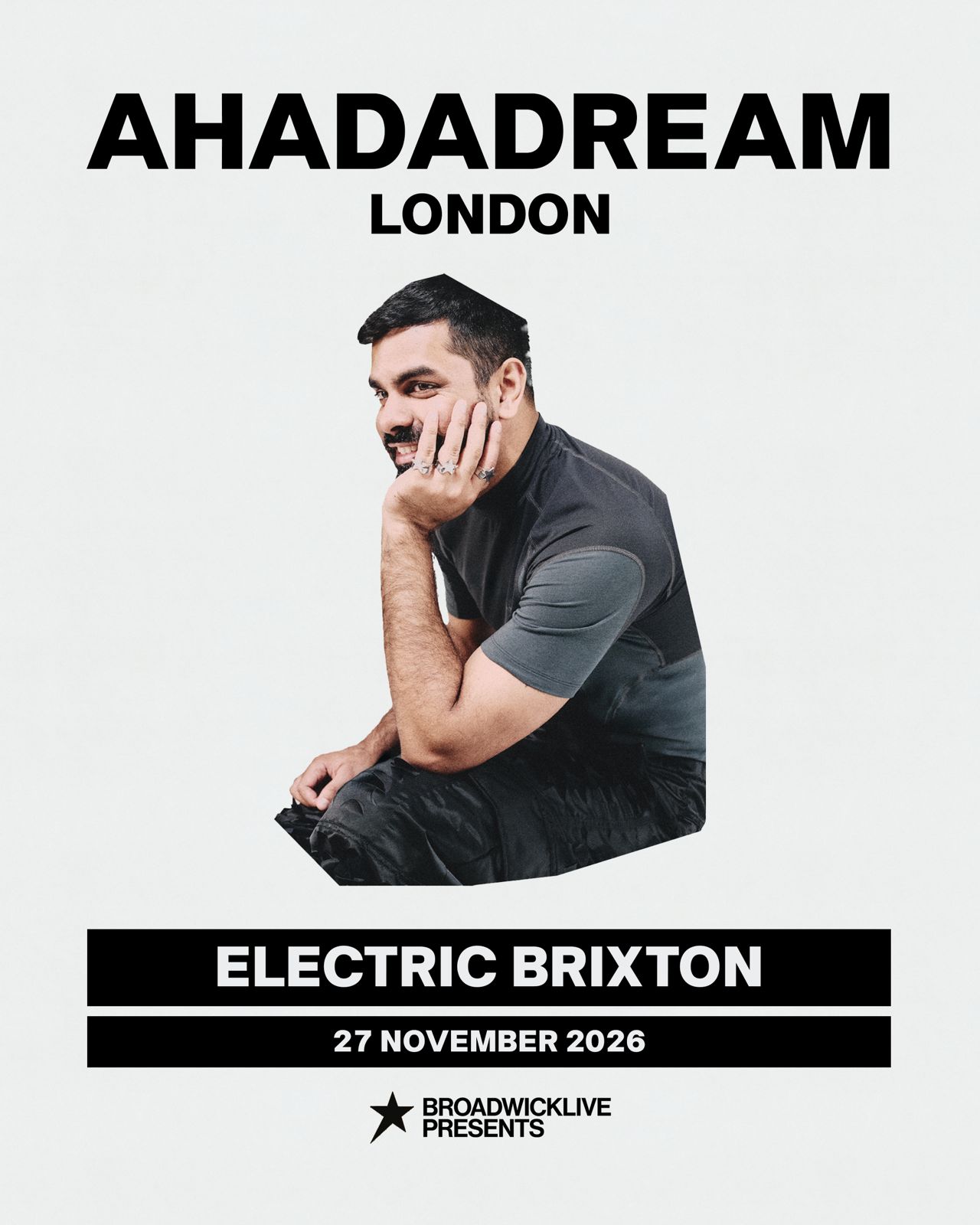 Ahadadream promotional image for his London show at Electric Brixton
